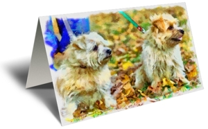 Taking Our Owner for a Walk Gift Greeting Card