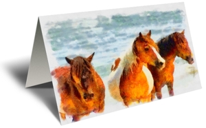 Horses by the Sea Gift Greeting Card