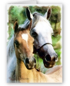 Mother and Daughter Posing Gift Greeting Card