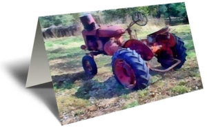 Old Red Tractor Gift Greeting Card