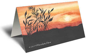 Orange Sunset Gift Greeting Card